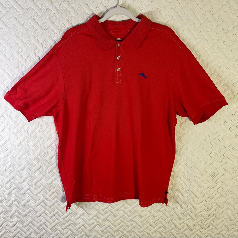 Tommy Bahama Red Polo Shirt with Classic Collar
